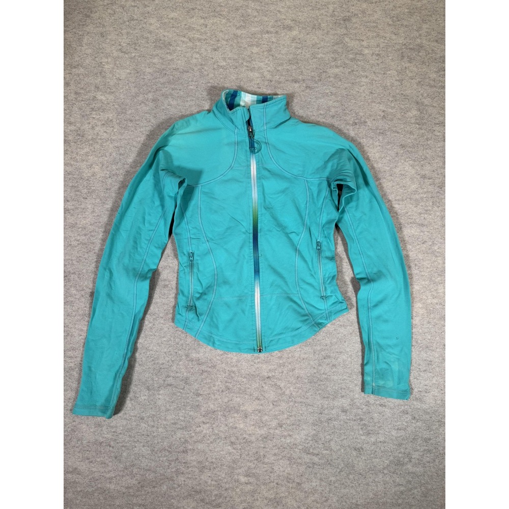 Lululemon‎ Jacket Womens 6 Blue Full Zip Track Pockets Running Yoga Athletic Gym